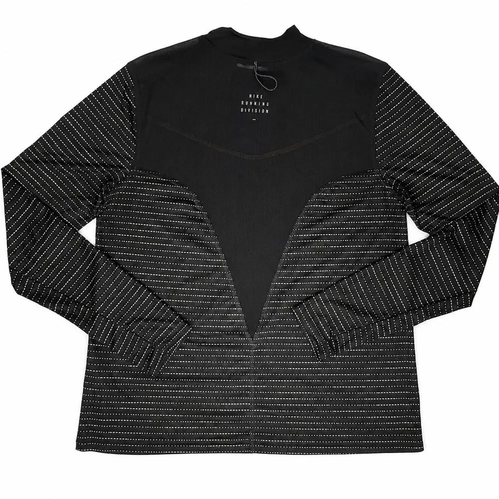 Nike Dri-FIT Run Division Long Sleeve Running Top Women’s Sz L Black DV7243-010